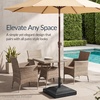 image:imageBest Choice Products Fillable Umbrella Base Stand Pyramid Design Plastic Patio Umbrella Base Stand Pole Holder for Outdoor Lawn w 55lbs Weight Capacity Adjustment Knob  BrownBlack