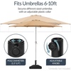 image:imageBest Choice Products Fillable Umbrella Base Stand Pyramid Design Plastic Patio Umbrella Base Stand Pole Holder for Outdoor Lawn w 55lbs Weight Capacity Adjustment Knob  BrownBlack