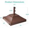 image:imageBest Choice Products Fillable Umbrella Base Stand Pyramid Design Plastic Patio Umbrella Base Stand Pole Holder for Outdoor Lawn w 55lbs Weight Capacity Adjustment Knob  BrownBrown