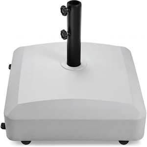 image:imageBest Choice Products 123lb Capacity Fillable Mobile Umbrella Base Heavy Duty Market Stand for Patio Deck Poolside w 4 Wheels 2 Locks 2 Knobs WindResistant Design  WhiteGray