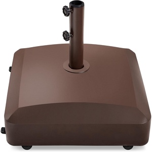 image:imageBest Choice Products 123lb Capacity Fillable Mobile Umbrella Base Heavy Duty Market Stand for Patio Deck Poolside w 4 Wheels 2 Locks 2 Knobs WindResistant Design  WhiteBronze