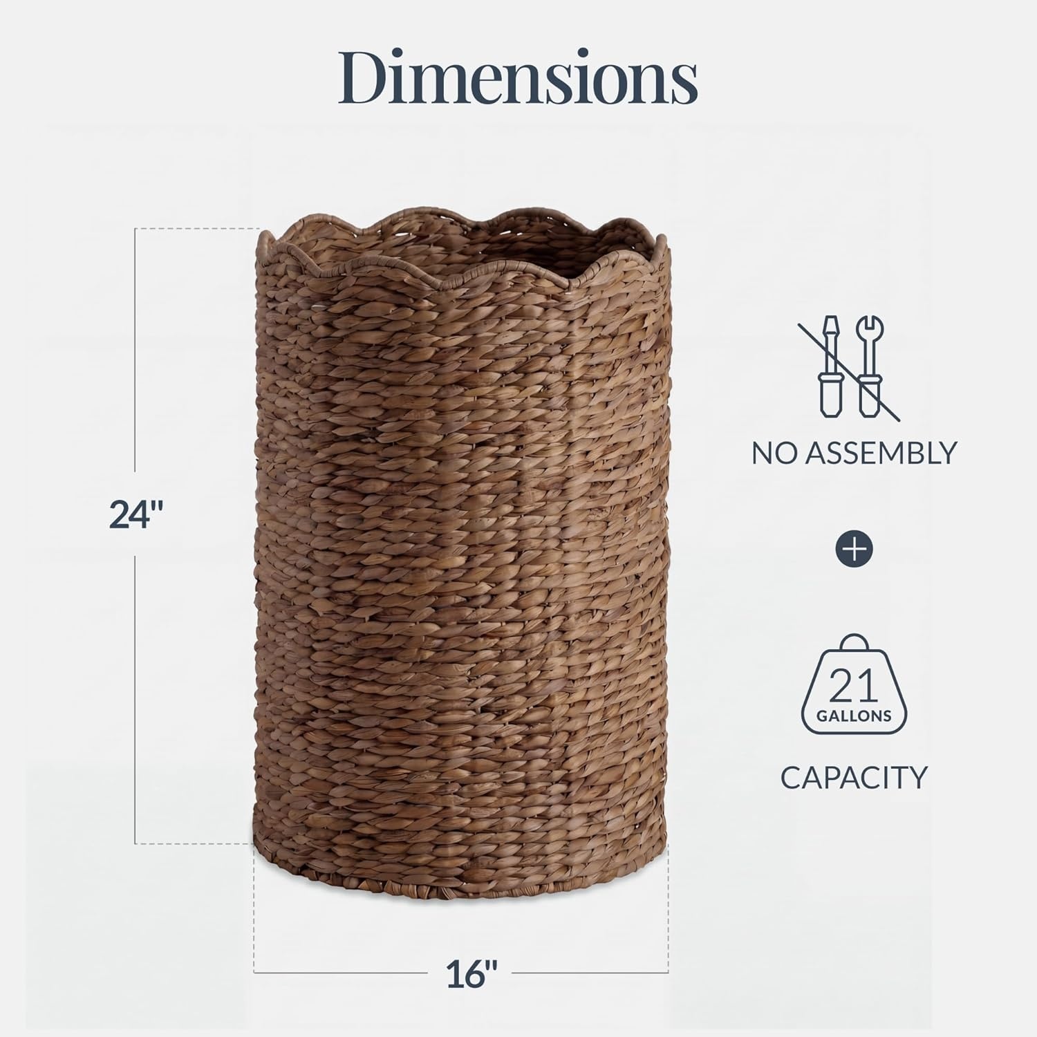 image:imageBest Choice Products Scalloped Laundry Large Round Hamper Handwoven Laundry Basket for Clothes Towels Blankets Multipurpose Storage Organizer For Laundry Room or Closet  ChestnutChestnut