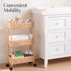 image:imageBest Choice Products 3Tier Slim Water Hyacinth Rolling Nursery Caddy wWheels Handwoven Utility Cart Narrow Storage Organization for Bathroom Craft Room Laundry Room  NaturalNatural