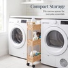 image:imageBest Choice Products 3Tier Slim Water Hyacinth Rolling Nursery Caddy wWheels Handwoven Utility Cart Narrow Storage Organization for Bathroom Craft Room Laundry Room  NaturalNatural