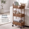 image:imageBest Choice Products 3Tier Slim Water Hyacinth Rolling Nursery Caddy wWheels Handwoven Utility Cart Narrow Storage Organization for Bathroom Craft Room Laundry Room  NaturalChestnut