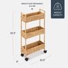 image:imageBest Choice Products 3Tier Slim Water Hyacinth Rolling Nursery Caddy wWheels Handwoven Utility Cart Narrow Storage Organization for Bathroom Craft Room Laundry Room  NaturalNatural