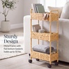 image:imageBest Choice Products 3Tier Slim Water Hyacinth Rolling Nursery Caddy wWheels Handwoven Utility Cart Narrow Storage Organization for Bathroom Craft Room Laundry Room  NaturalNatural