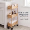 image:imageBest Choice Products 3Tier Slim Water Hyacinth Rolling Nursery Caddy wWheels Handwoven Utility Cart Narrow Storage Organization for Bathroom Craft Room Laundry Room  NaturalNatural