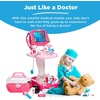 image:imageBest Choice Products Play Doctor Kit for Kids Pretend Medical Station Set for Boys amp Girls with Carrying Case 17 Accessories Mobile Cart LED EKG Thermometer Stethoscope Pulse Machine  BluePink