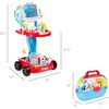 image:imageBest Choice Products Play Doctor Kit for Kids Pretend Medical Station Set for Boys amp Girls with Carrying Case 17 Accessories Mobile Cart LED EKG Thermometer Stethoscope Pulse Machine  BlueBlue