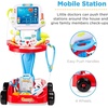 image:imageBest Choice Products Play Doctor Kit for Kids Pretend Medical Station Set for Boys amp Girls with Carrying Case 17 Accessories Mobile Cart LED EKG Thermometer Stethoscope Pulse Machine  BlueBlue