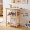 image:imageBest Choice Products Rolling Kitchen Island Cart WDrop Leaf Extension Solid Wood Removable Tray Storage Shelf Towel Rack Lockable Wheels SpaceSaving Coffee Cart Microwave Stand