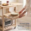 image:imageBest Choice Products Rolling Kitchen Island Cart WDrop Leaf Extension Solid Wood Removable Tray Storage Shelf Towel Rack Lockable Wheels SpaceSaving Coffee Cart Microwave Stand