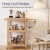 image:imageBest Choice Products Rolling Kitchen Island Cart WDrop Leaf Extension Solid Wood Removable Tray Storage Shelf Towel Rack Lockable Wheels SpaceSaving Coffee Cart Microwave Stand