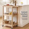 image:imageBest Choice Products Rolling Kitchen Island Cart WDrop Leaf Extension Solid Wood Removable Tray Storage Shelf Towel Rack Lockable Wheels SpaceSaving Coffee Cart Microwave Stand