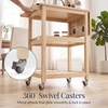 image:imageBest Choice Products Rolling Kitchen Island Cart WDrop Leaf Extension Solid Wood Removable Tray Storage Shelf Towel Rack Lockable Wheels SpaceSaving Coffee Cart Microwave Stand