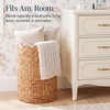 image:imageBest Choice Products Scalloped Laundry Large Round Hamper Handwoven Laundry Basket for Clothes Towels Blankets Multipurpose Storage Organizer For Laundry Room or Closet  ChestnutNaturalWhite