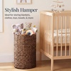 image:imageBest Choice Products Scalloped Laundry Large Round Hamper Handwoven Laundry Basket for Clothes Towels Blankets Multipurpose Storage Organizer For Laundry Room or Closet  ChestnutChestnut