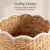 image:imageBest Choice Products Scalloped Laundry Large Round Hamper Handwoven Laundry Basket for Clothes Towels Blankets Multipurpose Storage Organizer For Laundry Room or Closet  ChestnutNaturalWhite