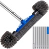 image:imageBest Choice Products 20 Pool Brush with 9 ft Aluminum Pole  HeavyDuty Swimming Pool Wall amp Floor Cleaning Set for Inground amp Above Ground Pools Reinforced Brush BracketPool Brush with Pole