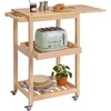 image:imageBest Choice Products Rolling Kitchen Island Cart WDrop Leaf Extension Solid Wood Removable Tray Storage Shelf Towel Rack Lockable Wheels SpaceSaving Coffee Cart Microwave Stand