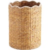 image:imageBest Choice Products Scalloped Laundry Large Round Hamper Handwoven Laundry Basket for Clothes Towels Blankets Multipurpose Storage Organizer For Laundry Room or Closet  ChestnutNaturalWhite