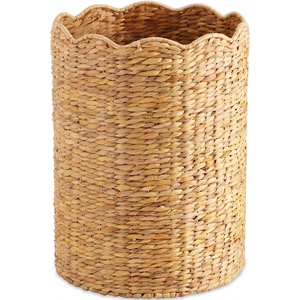 image:imageBest Choice Products Scalloped Laundry Large Round Hamper Handwoven Laundry Basket for Clothes Towels Blankets Multipurpose Storage Organizer For Laundry Room or Closet  ChestnutNatural