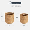 image:imageBest Choice Products 2Piece Round Nesting Baskets WHandles Handwoven Water Hyacinth Plant Holder Laundry Basket Storage Organizer Tote Bins for Bedroom Living Room amp Laundry Room  NaturalNatural