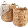 image:imageBest Choice Products 2Piece Round Nesting Baskets WHandles Handwoven Water Hyacinth Plant Holder Laundry Basket Storage Organizer Tote Bins for Bedroom Living Room amp Laundry Room  NaturalNatural