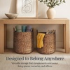 image:imageBest Choice Products 2Piece Round Nesting Baskets WHandles Handwoven Water Hyacinth Plant Holder Laundry Basket Storage Organizer Tote Bins for Bedroom Living Room amp Laundry Room  Chestnut