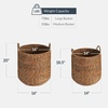 image:imageBest Choice Products 2Piece Round Nesting Baskets WHandles Handwoven Water Hyacinth Plant Holder Laundry Basket Storage Organizer Tote Bins for Bedroom Living Room amp Laundry Room  Chestnut