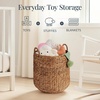 image:imageBest Choice Products 2Piece Round Nesting Baskets WHandles Handwoven Water Hyacinth Plant Holder Laundry Basket Storage Organizer Tote Bins for Bedroom Living Room amp Laundry Room  Chestnut