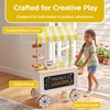image:imageBest Choice Products Play Kitchen Outdoor Lemonade Stand for Kids with Canopy Pretend Play Food Stand Toy Chalkboard Rolling Wheels 8Pcs Backyard Kitchen Playset for Toddlers Boys Girls