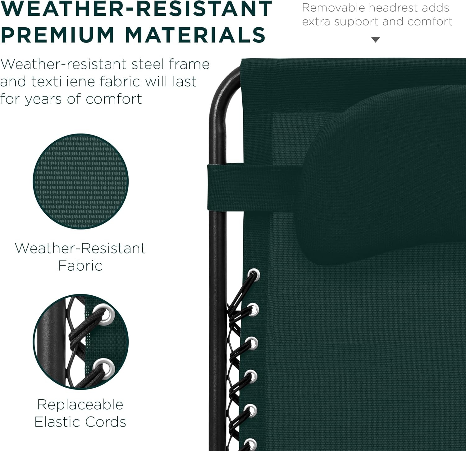 image:imageBest Choice Products Oversized Zero Gravity Chair Folding Outdoor Patio Lounge Recliner wCup Holder Accessory Tray Pillow  Dusty BlueForest Green