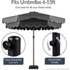 image:imageBest Choice Products 123lb Capacity Fillable Mobile Umbrella Base Heavy Duty Market Stand for Patio Deck Poolside w 4 Wheels 2 Locks 2 Knobs WindResistant Scallop Design  WhiteBlack
