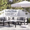 image:imageBest Choice Products 123lb Capacity Fillable Mobile Umbrella Base Heavy Duty Market Stand for Patio Deck Poolside w 4 Wheels 2 Locks 2 Knobs WindResistant Scallop Design  WhiteWhite