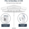 image:imageBest Choice Products 123lb Capacity Fillable Mobile Umbrella Base Heavy Duty Market Stand for Patio Deck Poolside w 4 Wheels 2 Locks 2 Knobs WindResistant Scallop Design  WhiteWhite