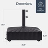 image:imageBest Choice Products 123lb Capacity Fillable Mobile Umbrella Base Heavy Duty Market Stand for Patio Deck Poolside w 4 Wheels 2 Locks 2 Knobs WindResistant Scallop Design  WhiteBlack