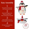 image:imageBest Choice Products 5Ft Lighted Penguin Family 210 LED Lights XL Pop Up Outdoor Christmas Yard Decoration with Storage Bag 2Piece Large Black White Red OrangeRed