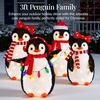 image:imageBest Choice Products 5Ft Lighted Penguin Family 210 LED Lights XL Pop Up Outdoor Christmas Yard Decoration with Storage Bag 2Piece Large Black White Red OrangeRed