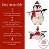 image:imageBest Choice Products 5Ft Lighted Penguin Family 210 LED Lights XL Pop Up Outdoor Christmas Yard Decoration with Storage Bag 2Piece Large Black White Red OrangeRed