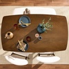 image:imageBest Choice Products 5Piece Dining Set Compact MidCentury Modern Table amp Chair Set for Home Apartment w 4 Chairs Padded Seats amp Backrests Wooden Frame  WalnutOatmealWalnutCream