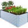 image:imageBest Choice Products 6x3x2ft Outdoor Metal Raised Garden Bed Deep Root Box Planter for Vegetables Flowers Herbs 269 Gallon Capacity 100 Non Toxic Materials  Gun MetalMist Blue