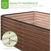 image:imageBest Choice Products 6x3x2ft Outdoor Metal Raised Garden Bed Deep Root Box Planter for Vegetables Flowers Herbs 269 Gallon Capacity 100 Non Toxic Materials  Gun MetalDark Brown Wood Grain