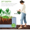 image:imageBest Choice Products 6x3x2ft Outdoor Metal Raised Garden Bed Deep Root Box Planter for Vegetables Flowers Herbs 269 Gallon Capacity 100 Non Toxic Materials  Gun MetalMist Blue