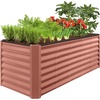 image:imageBest Choice Products 6x3x2ft Outdoor Metal Raised Garden Bed Deep Root Box Planter for Vegetables Flowers Herbs 269 Gallon Capacity 100 Non Toxic Materials  Gun MetalTerracotta