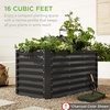 image:imageBest Choice Products 6x3x2ft Outdoor Metal Raised Garden Bed Deep Root Box Planter for Vegetables Flowers Herbs 269 Gallon Capacity 100 Non Toxic Materials  Gun MetalDark Brown Wood Grain