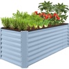 image:imageBest Choice Products 6x3x2ft Outdoor Metal Raised Garden Bed Deep Root Box Planter for Vegetables Flowers Herbs 269 Gallon Capacity 100 Non Toxic Materials  Gun MetalMist Blue