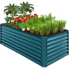 image:imageBest Choice Products 6x3x2ft Outdoor Metal Raised Garden Bed Deep Root Box Planter for Vegetables Flowers Herbs 269 Gallon Capacity 100 Non Toxic Materials  Gun MetalPeacock Blue