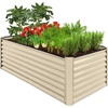 image:imageBest Choice Products 6x3x2ft Outdoor Metal Raised Garden Bed Deep Root Box Planter for Vegetables Flowers Herbs 269 Gallon Capacity 100 Non Toxic Materials  Gun MetalBeige